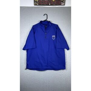 Faldo Jacket Mens Large Blue Quarter Zip Short Sleeve Golf Windbreaker